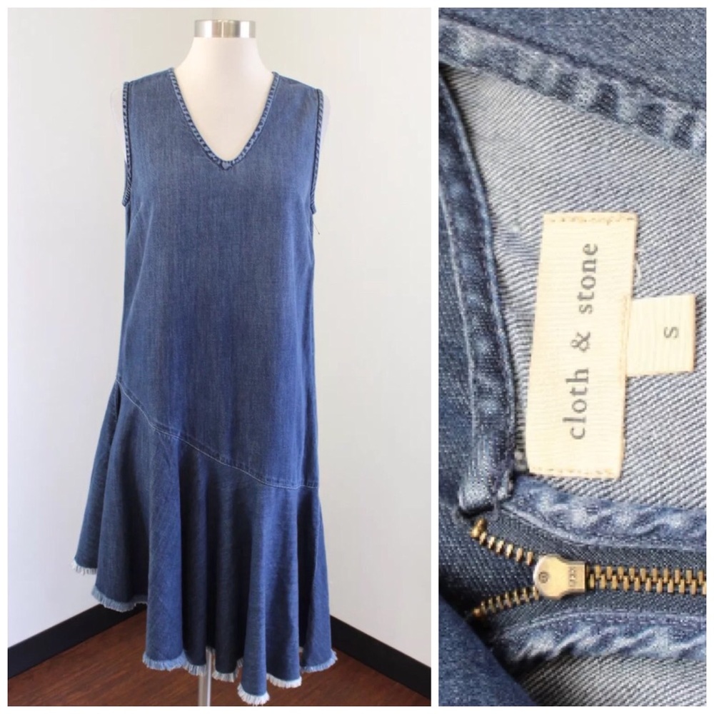 Cloth & Stone Asymmetric Denim Dress